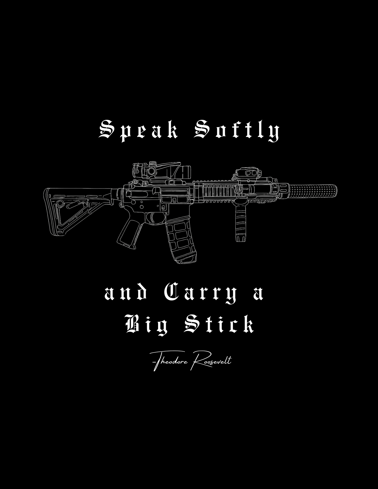 Heavyweight Big Stick T-Shirt BLACK